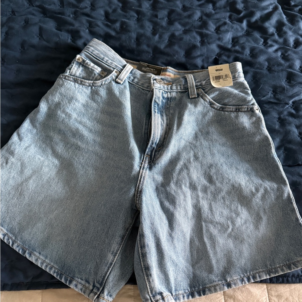 Levi's Light Blue High-Rise Denim Shorts
